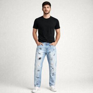 Mens focus light wash jeans